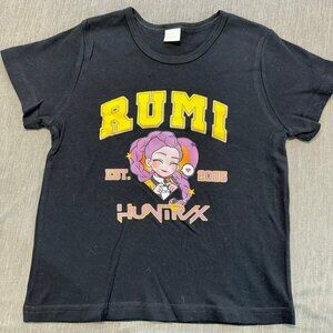 Kpop Hunters Rumi Huntrix 2025 Kids Size 5 Black Cotton T-Shirt